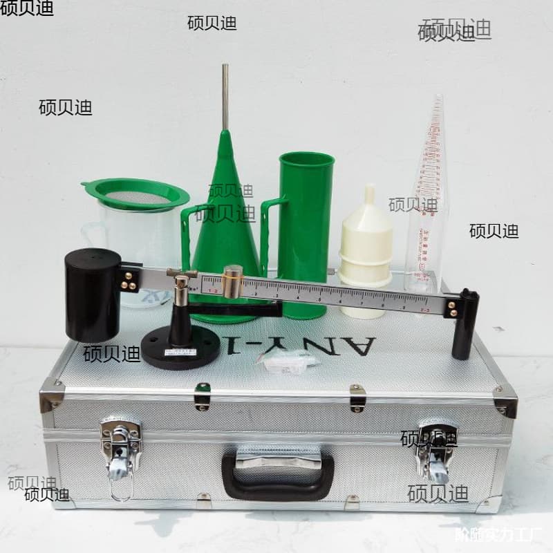 -1 Type Mud Triplet Tester Mud 3-Piece Set Hydrometer Sand Content Viscometer Specific Gravity Scale Aluminum Case