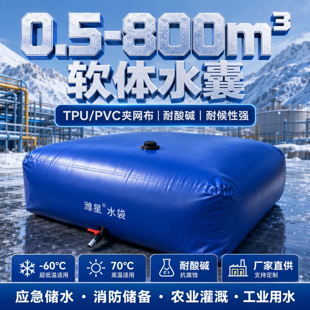 Portable Collapsible Heavy-Duty Flexible Irrigation Water Bag, Foldable Forest Firefighting Water Tank, Drought-Resistant Water Storage Bag