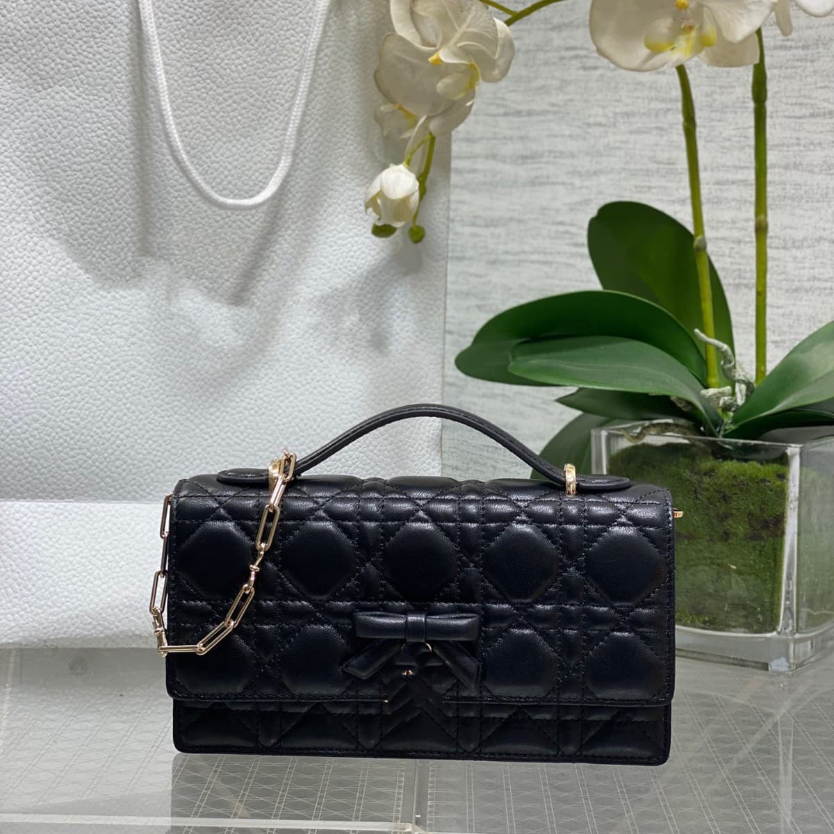 D-House Butterfly Clutch Bag, Trendy Chanel-Style Chain Bag, Diamond Quilted Shoulder and Crossbody Bag, Premium Women's Handbag