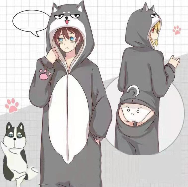 Couple's Cartoon Onesie Pajamas Breathable Sleepwear Long Sleeve Long Pants Comfortable Polyester Fur Suitable for All Seasons