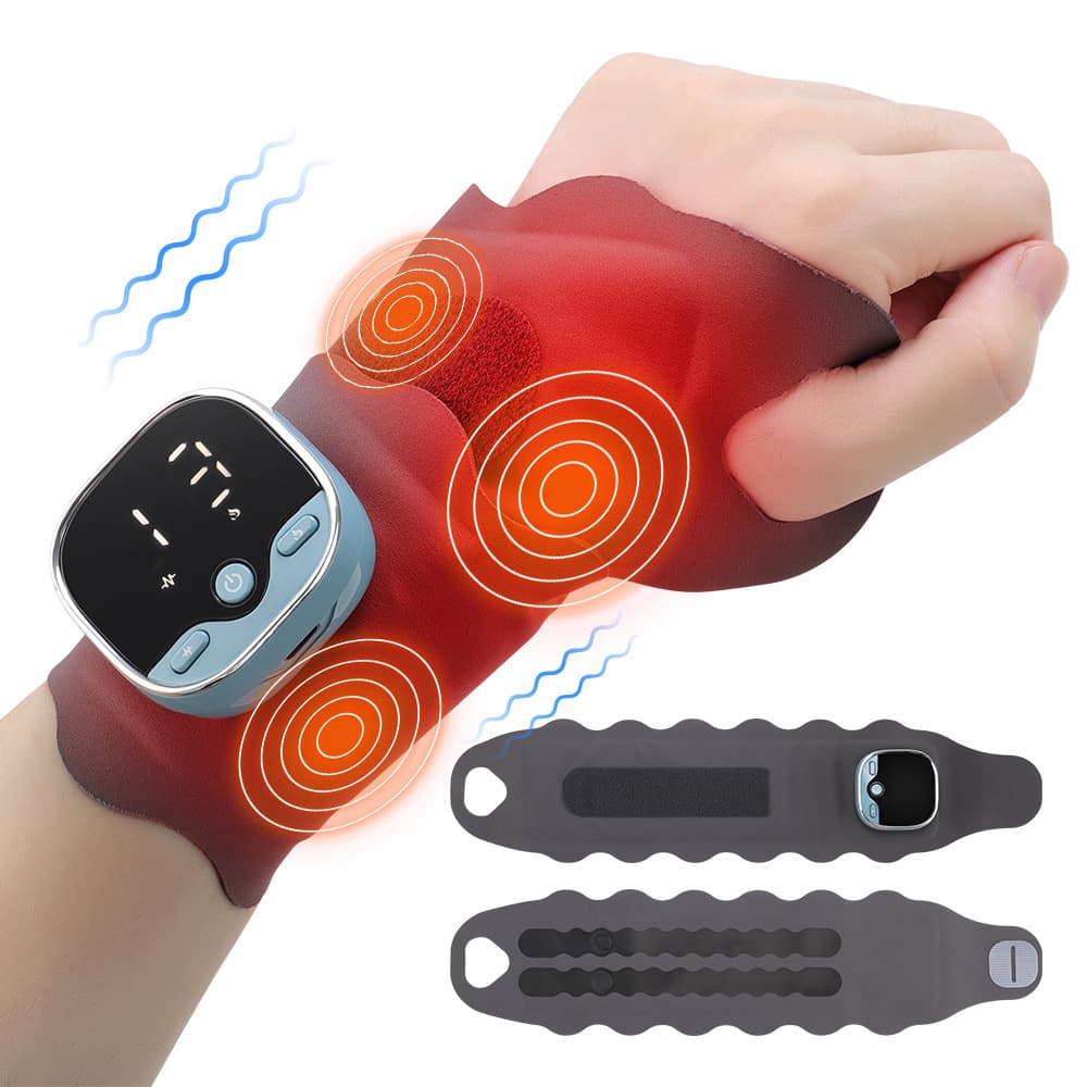 Cross-border New EMS Tendon Sheath Massage Wrist Support, Adjustable Finger Strap Hand Massager for Sprains