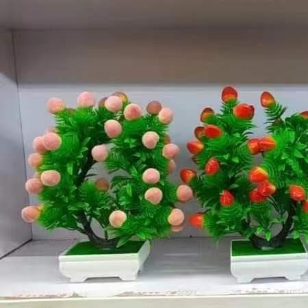 Artificial Potted Plant with Simulated Fruit Bonsai, Heart-Shaped Fake Fruit Bonsai, Artificial Flower Bonsai, Fake Flowers