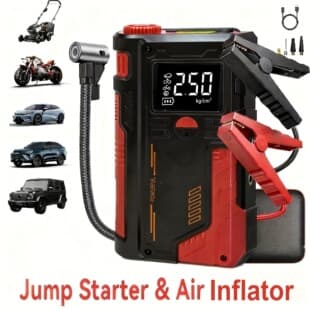 Cross-border Exclusive Wireless Lithium Jump Starter Emergency Power Supply, Smart Tire Inflator All-in-One