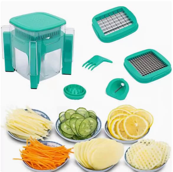 New multifunctional 12-piece vegetable cutter set, vegetable and fruit dicing and shredding machine, melon and taro cutting machine