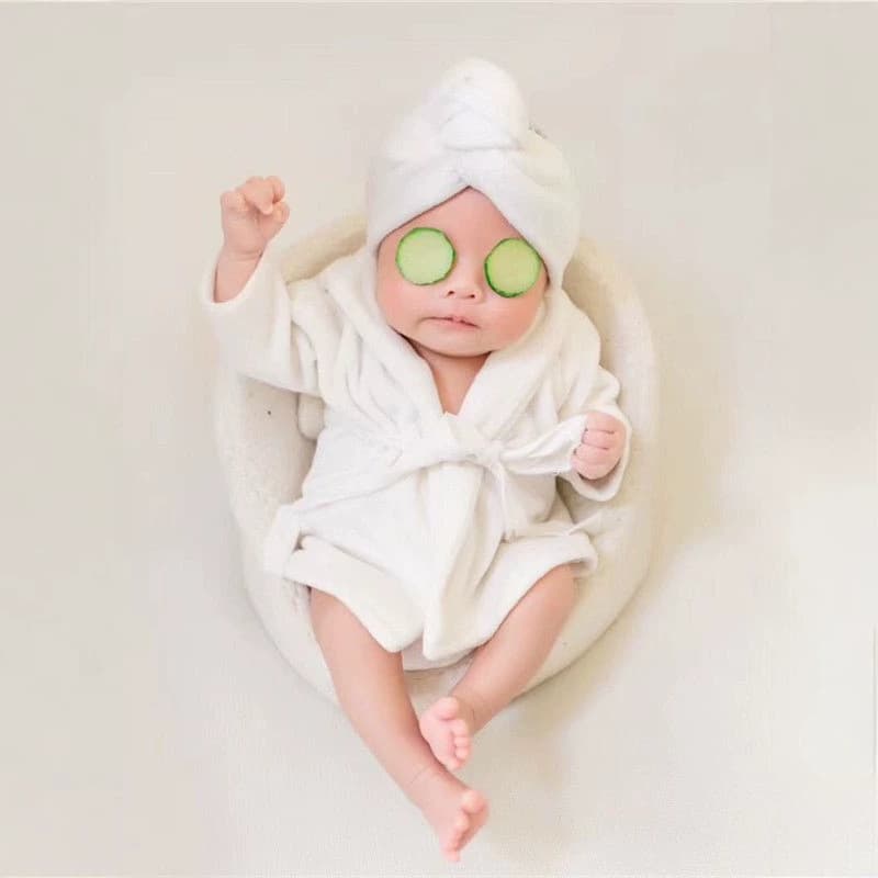 Newborn Photography Bathrobe Baby Bath Pajamas Studio Photo Clothing Baby Thickened Coral Fleece Bathrobe Pajamas