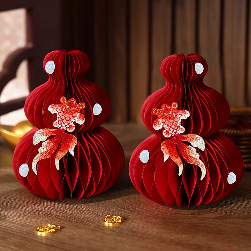 Housewarming Blessing Small Ornament, New Home Moving-in Ceremony Supplies, 3D Gourd Decorative Piece for Living Room Tabletop