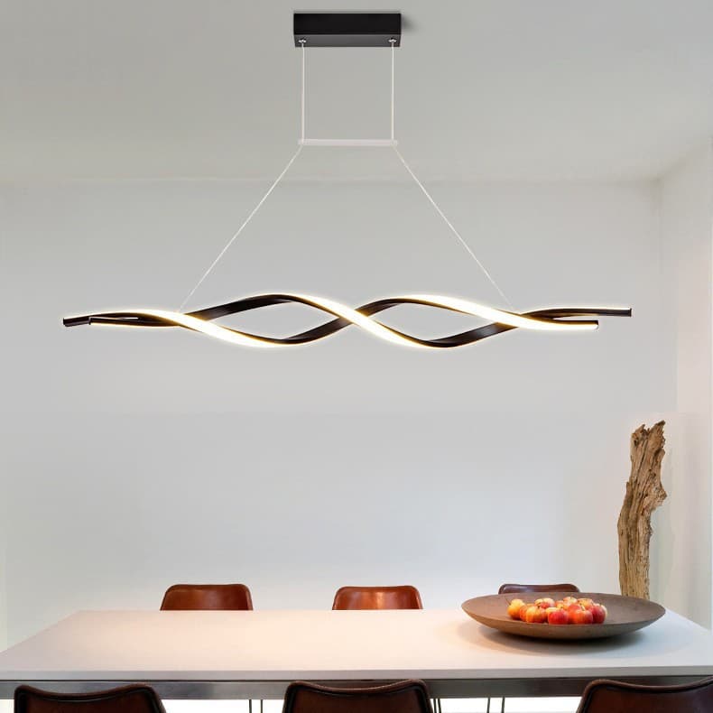 Cross-border simple modern restaurant personalized chandelier LED strip light home bar creative dining chandelier twist lamps