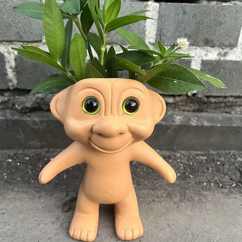 Cross Border Garden Troll Flower Pot Home Office Weird Flower Pot Resin Crafts Ornaments Decoration Big Eyed Monster