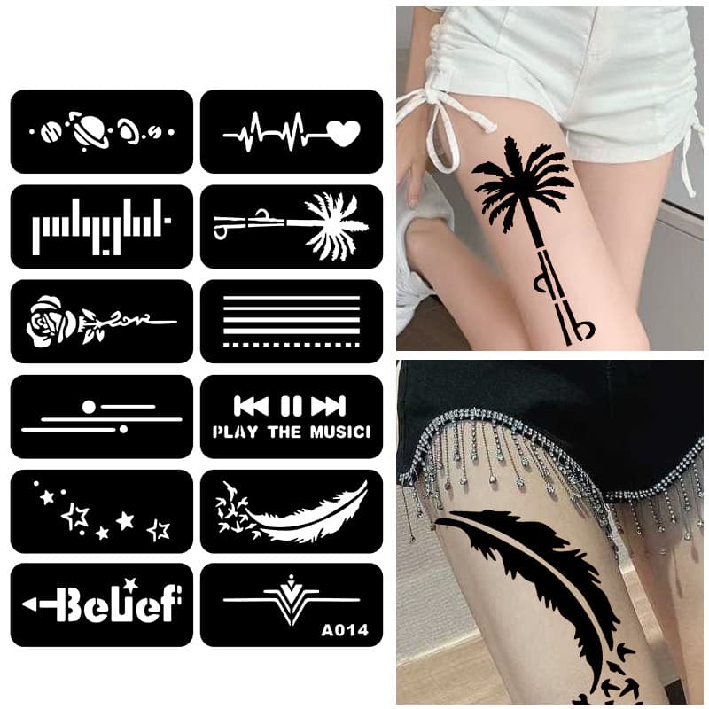 Tattoo Pattern Stencil Hollow Carving Template Tattoo Stencil Spray Painting Template Embroidery Tattoo Template Henna Juice
