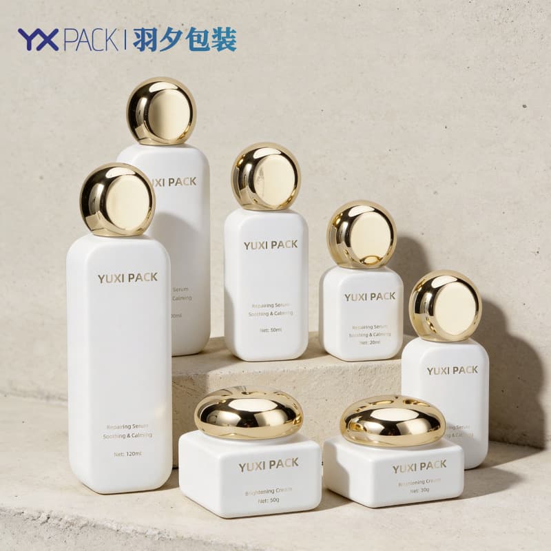In Stock 30ml 50ml 100ml 120ml Flat Square Essence Water Lotion Dispensing Bottle 30g 50g Square Cream Jar