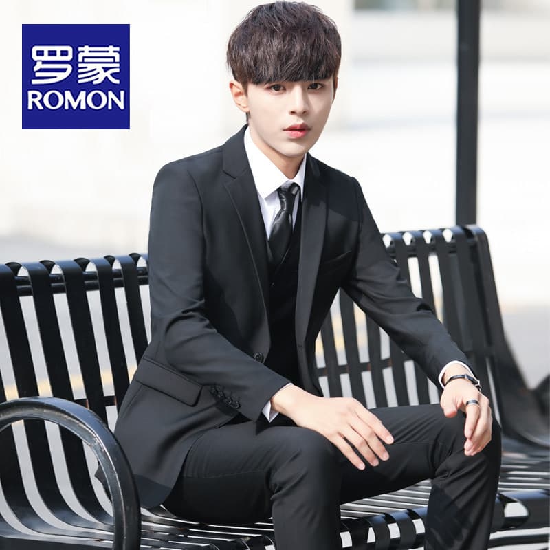 Luomeng Youth High School Student 18-Year-Old Adult Ceremony Suit College Style Student Formal Suit Set Men's Jacket