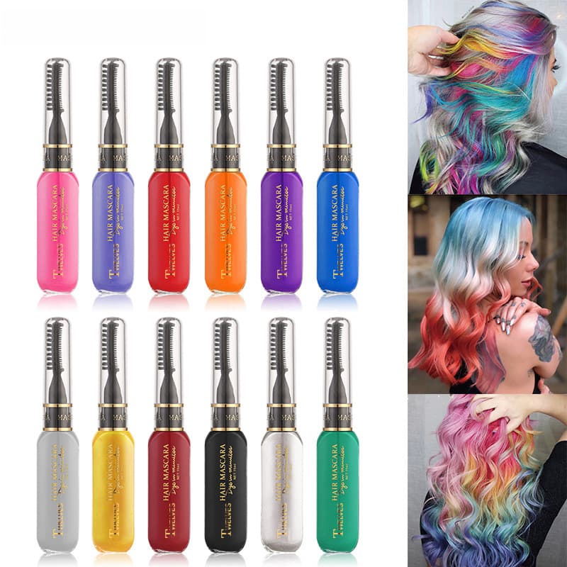 Cross-border disposable hair dye white dark blue dye cream, color highlights, dual-use colored mascara.