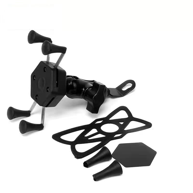 Rechargeable Four-Claw Motorcycle Phone Mount Electric Scooter X-Type Mirror Base Navigation Creative Hexagon Phone Holder