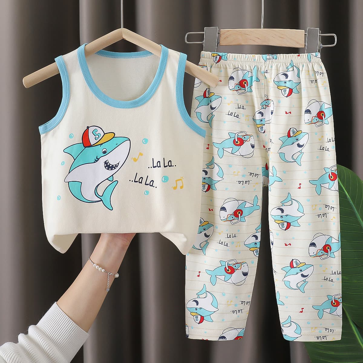Pure Cotton Summer Baby T-Shirt Set Boys Girls Homewear Girls Pajamas Kids Short Sleeve Children's Clothing