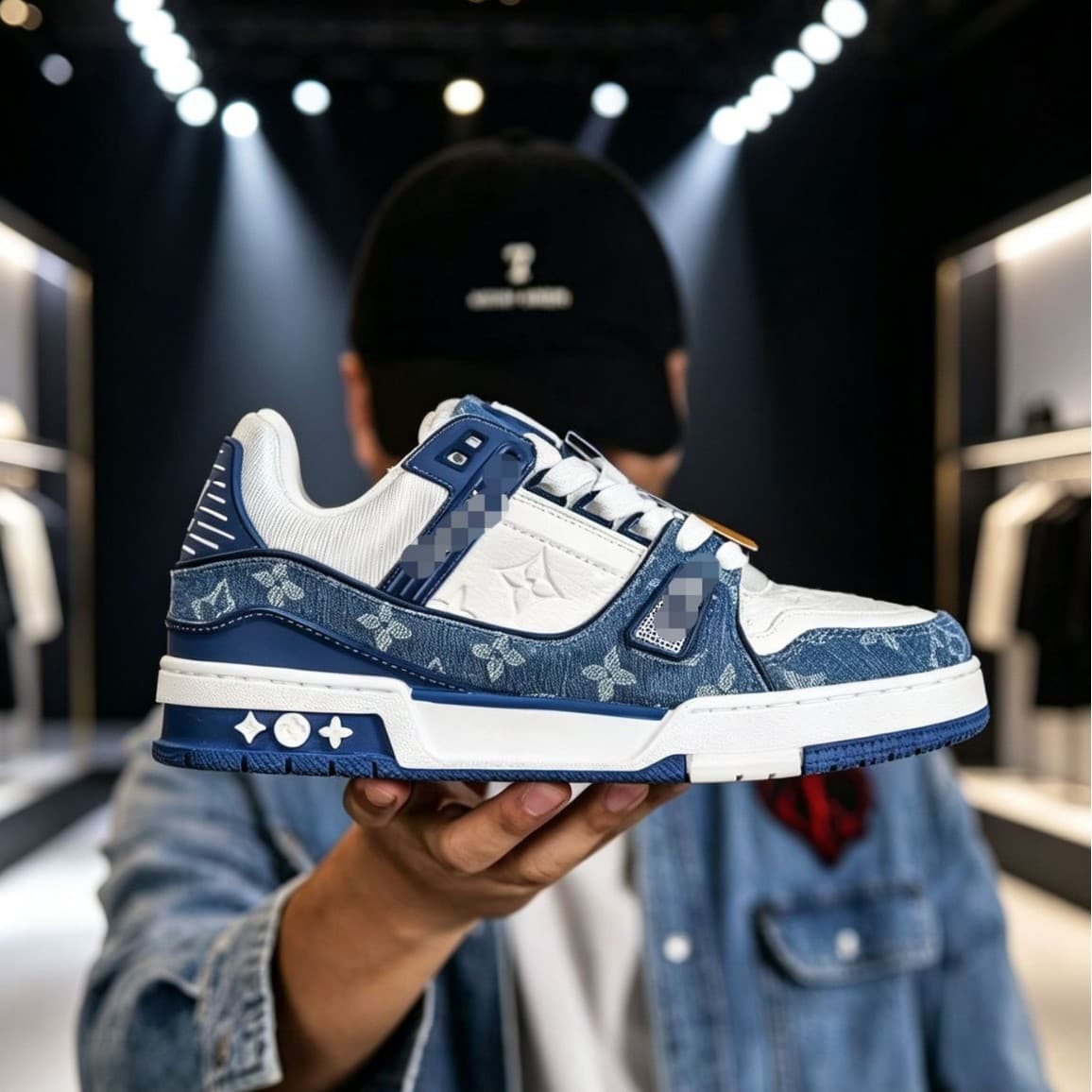 Putian Cross-border Trade L Fashion Casual Printed Trendy Sports Shoes for Men and Women Retro Couple Style Fashionable Versatile V