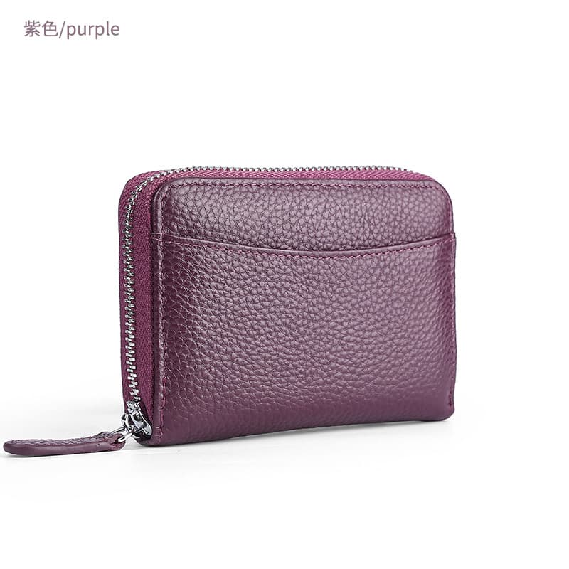 Amazon Japanese-Style RFID Anti-Skimming Accordion Card Holder Large Capacity Card Slots Genuine Leather Card Case Coin Pouch Wholesale