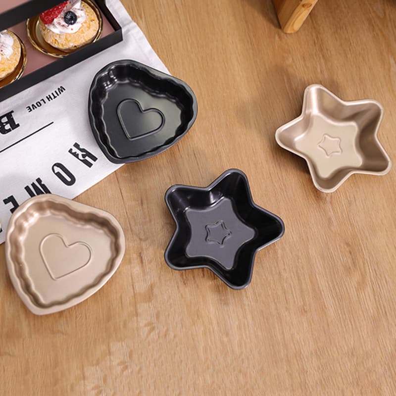 Factory Direct Home Kitchen Baking Tool Cartoon Heart Five-Point Star Baking Pan Carbon Steel Non-Stick Baking Mold