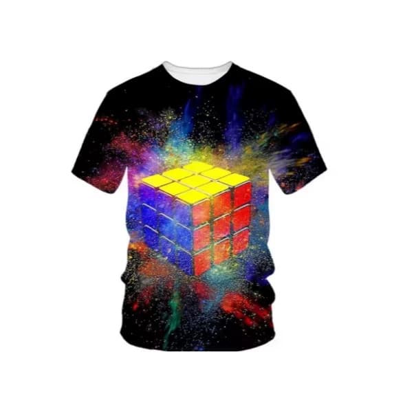 Streetwear original house Rubik's Cube 3D printed T-shirt men's summer O-neck short-sleeved oversized top loose casual T-shirt