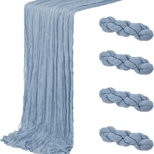 Tablecloth Table Runner Gauze Crinkle Table Runner Cross-Border Bali Gauze Crinkle Table Runner Pleated Twist Table Runner Semi-Transparent Bohemian