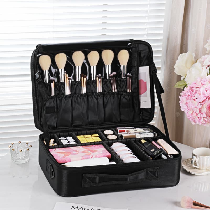 Large Capacity Portable Women's Makeup Bag Professional Cosmetic Storage Pouch Embroidered Tool Box For Makeup Artists