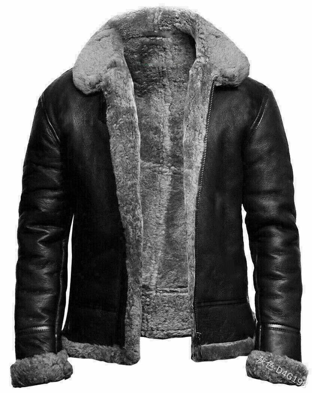 European and American Street New Style Fur Lined Leather Jacket Men's Plus Thick Mid-Length Faux Fur Coat Wholesale Amazon Suede Fabric
