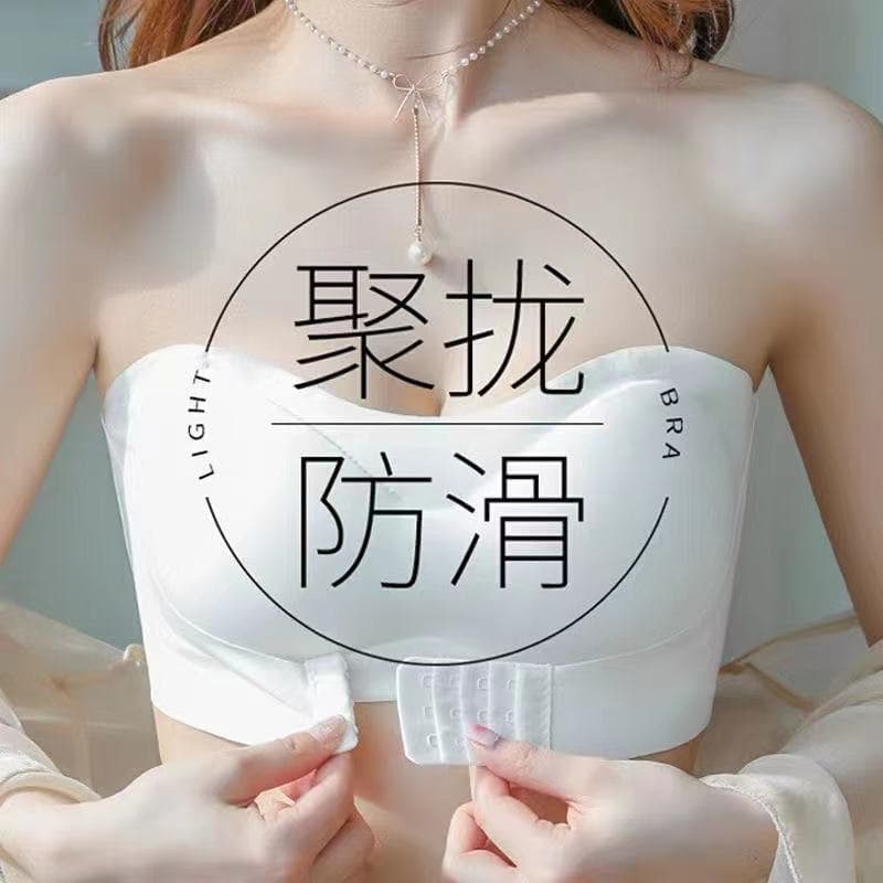 Strapless Bra for Women, Push-Up Anti-Slip Convertible Bandeau, Seamless, Enhances and Rounds Bust, Accentuates Waist, Bra Cup