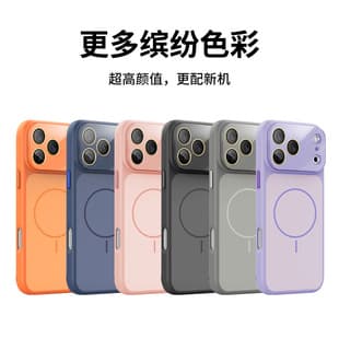 For iPhone 17 ProMax Magnetic Contrast Color Phone Case Large Window 15 Drop Protection 16 Metal Buttons 13 Full Coverage