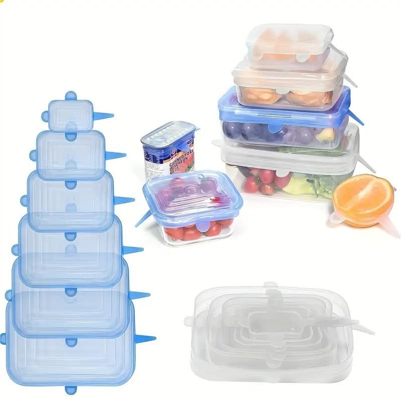 Cross-Border Exclusive Universal Bowl Covers, Square/Round Silicone Food Lids, Multi-Purpose Dust-Proof Sealing Wrap