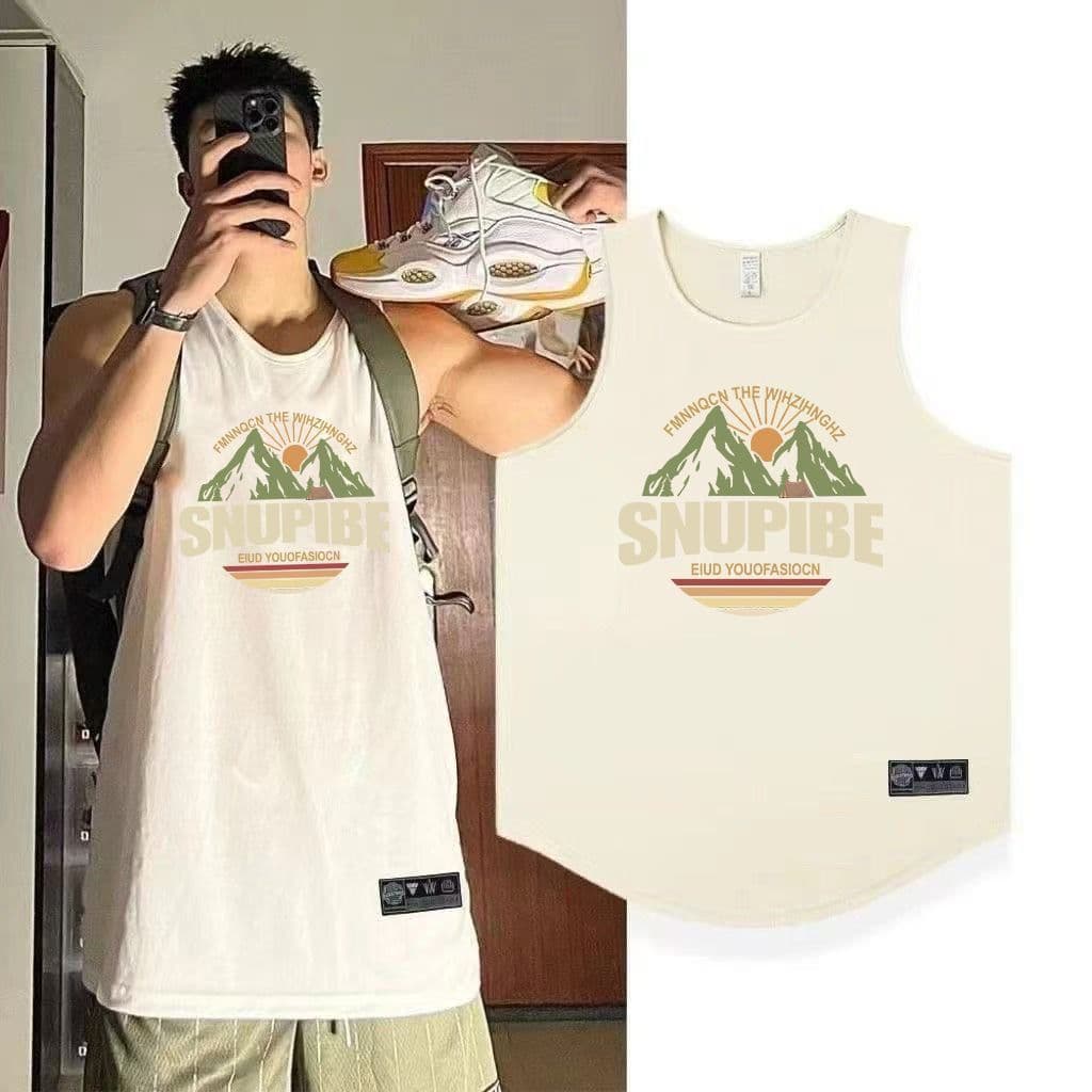 New Summer American Style Sports Vest Basketball Quick-Dry Sleeveless Tank Top Loose Running Fitness Training Moisture-Wicking
