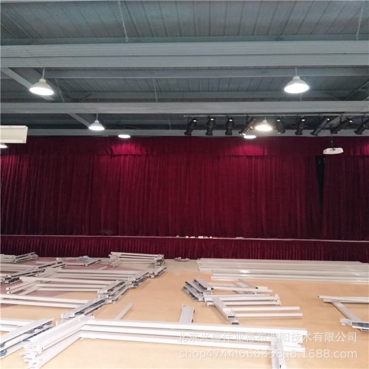 Wudaokou Theater Performance Lift Curtain Flame-Retardant Fireproof Curtain Conference Background Curtain School Lecture Hall Curtain