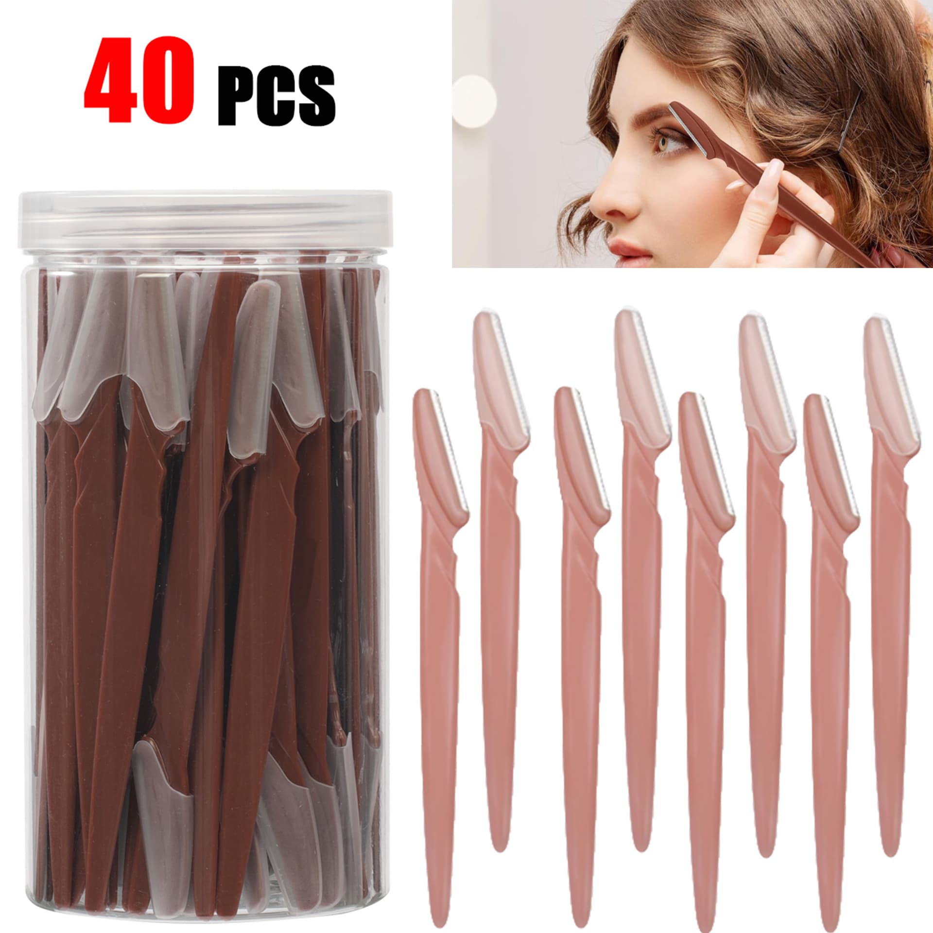 New Cross-border Brown Jar Eyebrow Razor Portable Facial Shaver Hair Remover, Eyebrow Hair Removal Tool