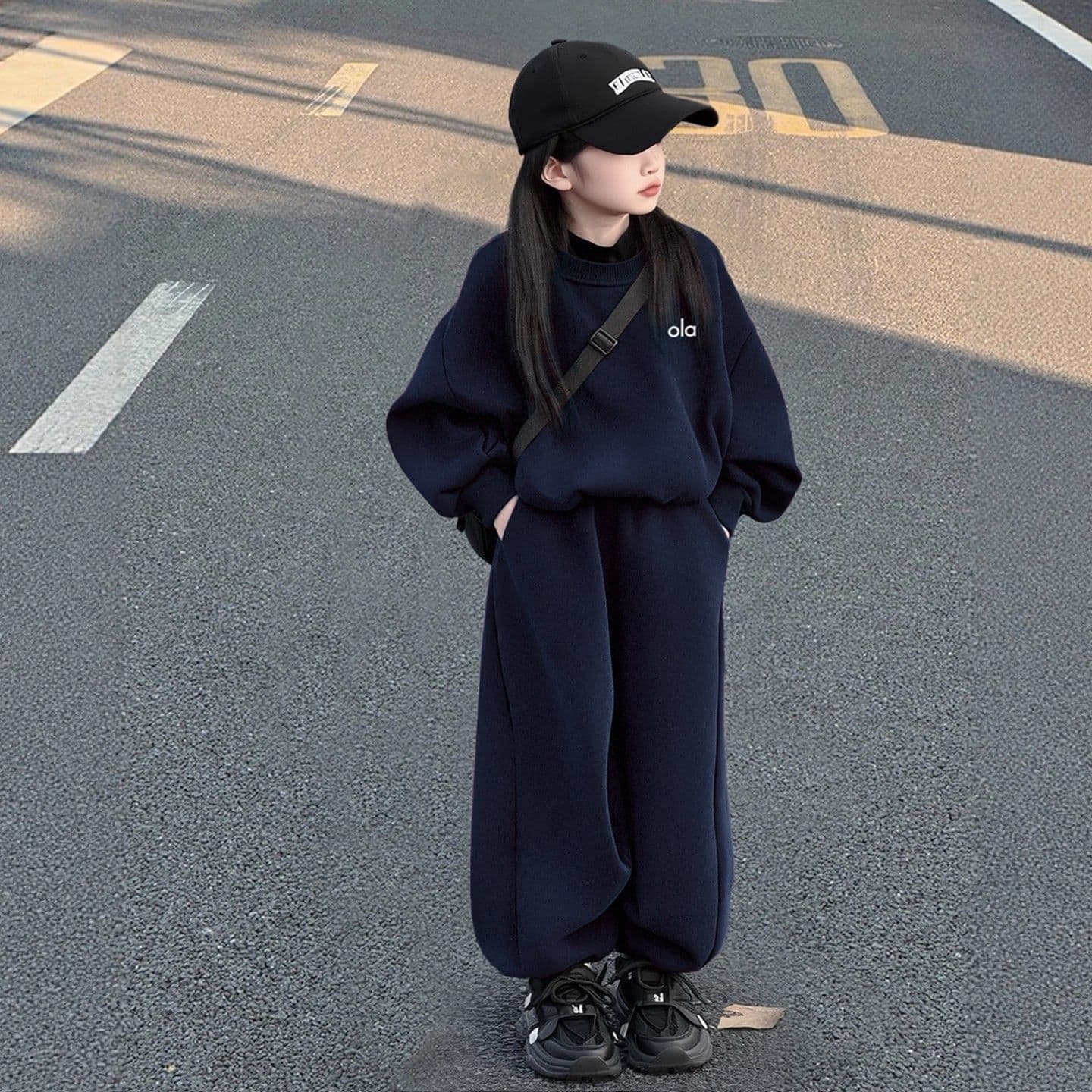 Girls' Autumn Suit Spring Fall 2025 New Trendy Sportswear Hoodie Kids Two-Piece Set