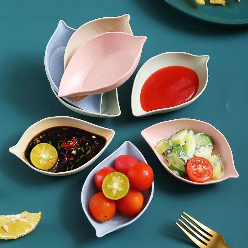 Seasoning Dish Leaf-shaped Condiment Dish for Kitchen, Home, Family Restaurant Use, Soy Sauce Dish, Chili Small Dish