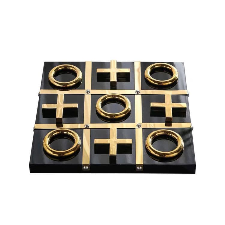 Minimalist Modern Chess XO Board Ornament for Model Rooms, Hotels, Villas, Home Study, Living Room Decor Craft