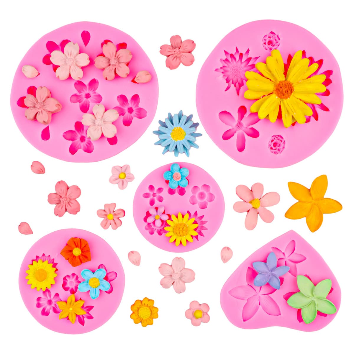 Daisy Flower Cherry Blossom Silicone Mold for Chocolate Fondant Cake Decoration Baking Mold Children's Clay Mold