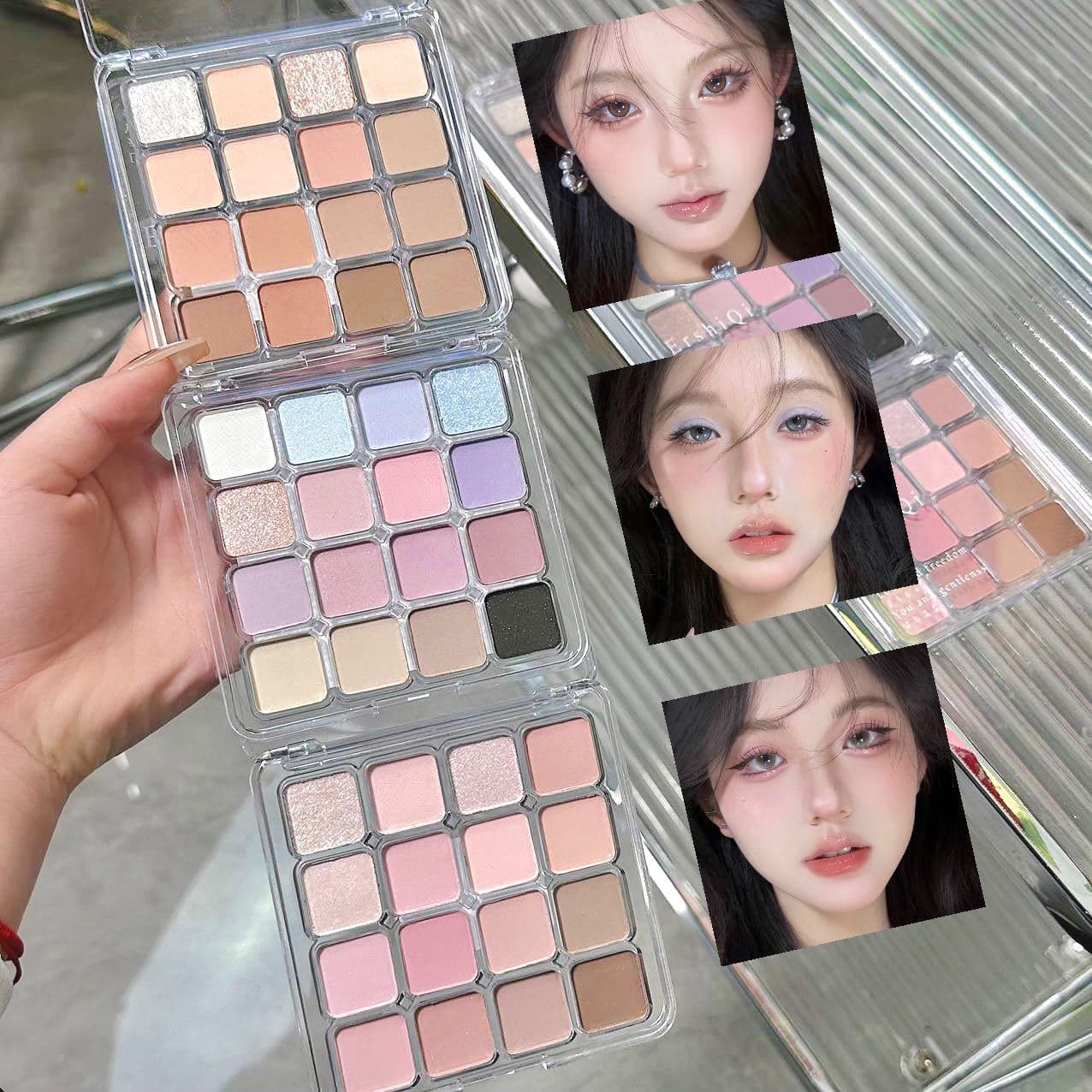 Xiaohongshu’s popular ErshiiQi Xiao Mood 16-color eye shadow palette matte pearlescent shimmer low saturated earth color