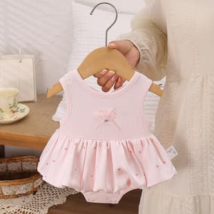 Newborn Baby Romper 100 Days First Birthday Princess Dress Premium Satin Bodysuit for Small Infants Summer Clothing