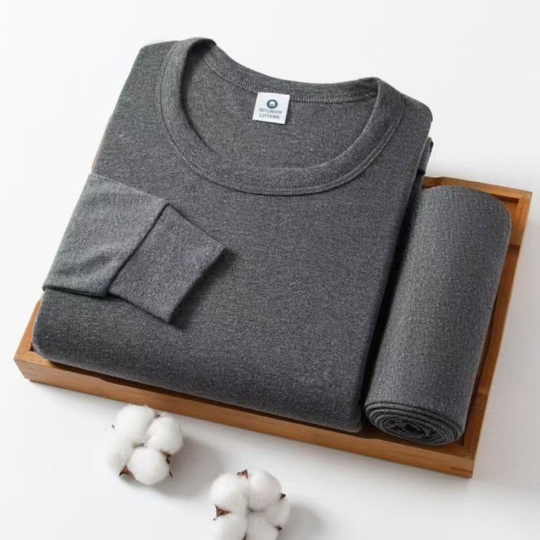 100% pure cotton thermal underwear for men and women, thin bottoming cotton sweater, autumn coat and long trousers set, exclusively for supermarkets