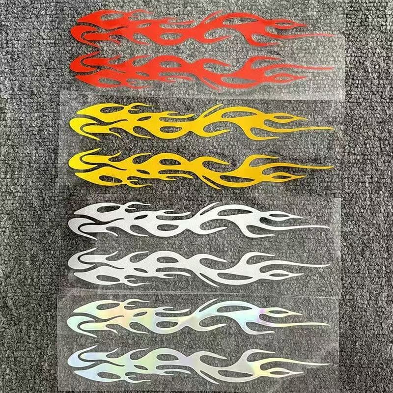 Foreign Trade Reflective Colorful Flame Stickers Fire Strip Car Stickers Modified Decorative Motorcycle Stickers Electric Body Car Scratch Stickers