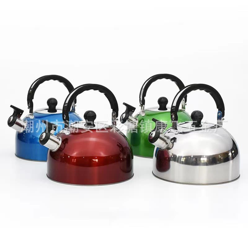Stainless Steel Hemispherical Handle Whistling Kettle, Flat Bottom Large Capacity, Universal for Induction Stoves and Boiling Water
