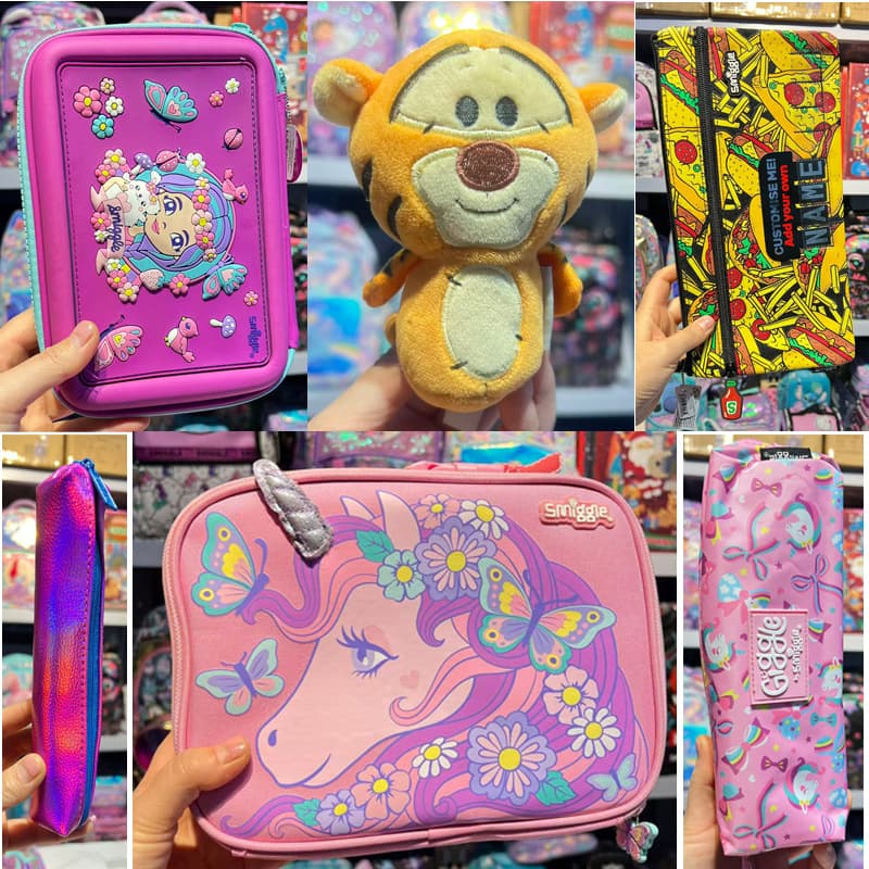 Special Clearance Australian Smiggle Pen Case Primary and Secondary School Children Outdoor Meal Bag Cartoon Lunch Box Bag Small Pencil Case