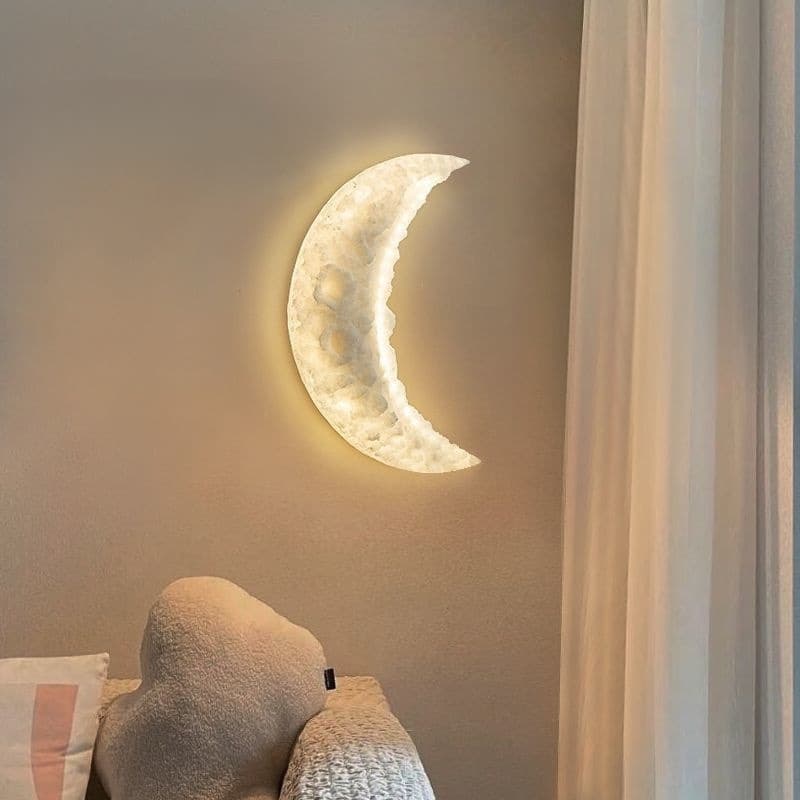 Moon-shaped Creative Wall Lamp, Modern Minimalist Bedroom Night Light, Corridor Entryway Wall Art Decorative Light