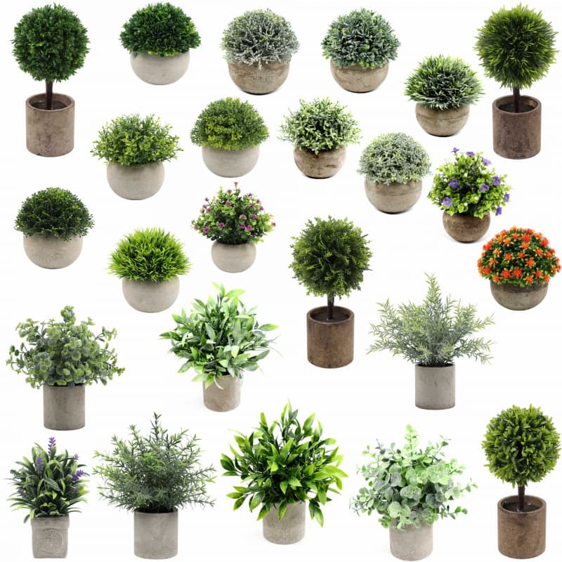 Simulated green plant potted hemisphere paper pulp bonsai combination home desktop ornaments artificial potted mini plants wholesale