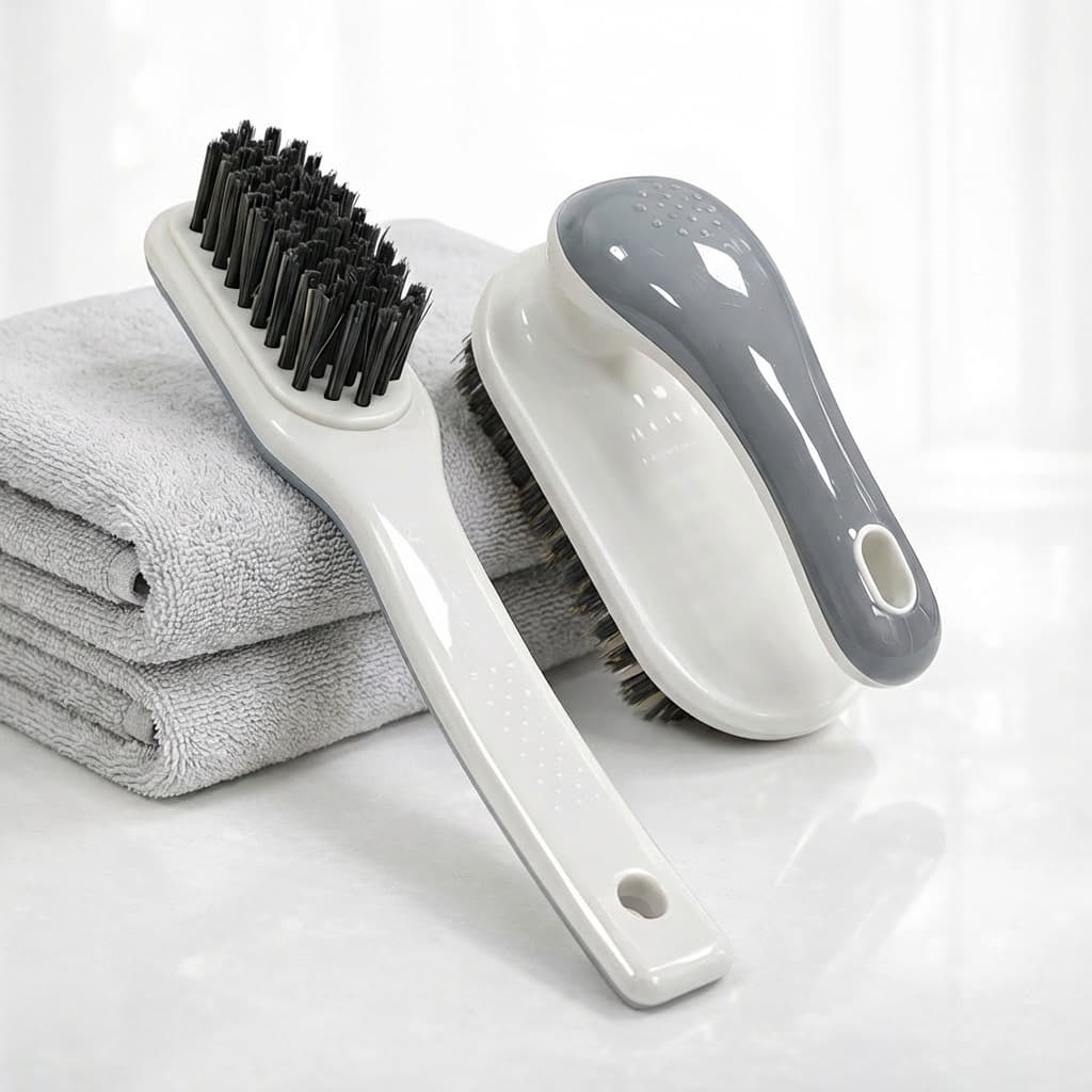 Hard Bristle Plastic Shoe Brush, Laundry Brush for Cleaning Shoes Without Damage, Special Shoe Cleaning Tool Set with No Dead Angles