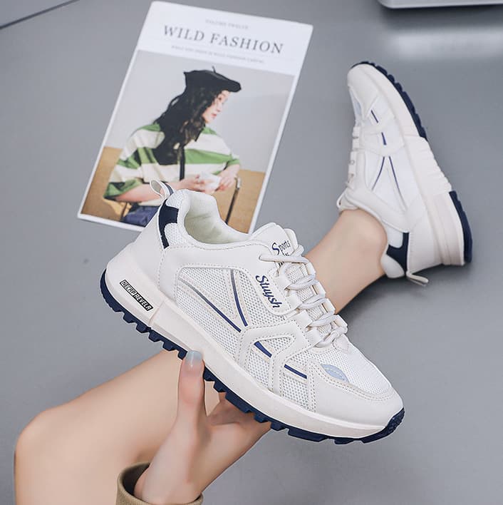 Agam Women's Shoes 2025 New Spring/Summer Breathable Lightweight Sports Shoes Casual Running Shoes with Height Increase