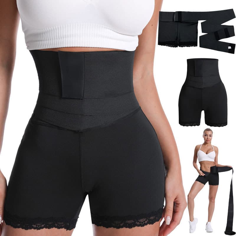 2-in-1 Hip Lifter and Waist Meridian Ab Trimmer Trainer Shaping High Compression Elastic Resistance Band