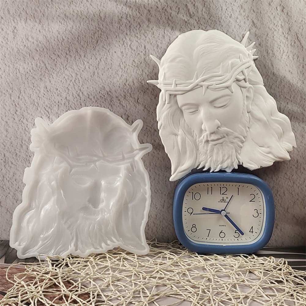S1087 Wild Crisp Portrait Semi-3D Wall Hanging Decoration Cement Plaster Mold DIY Silicone Mold