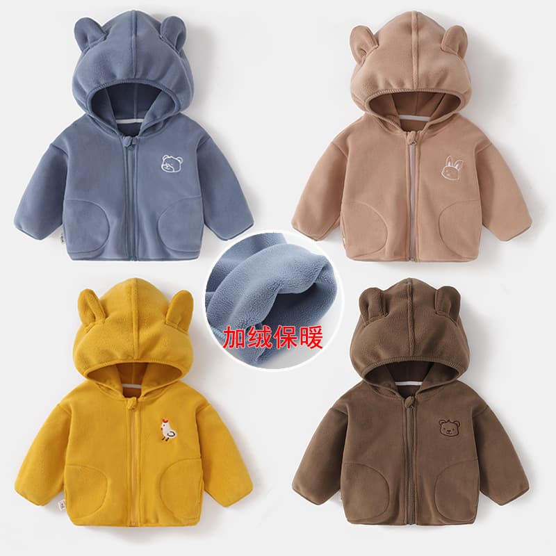 Baby Winter Coat Hooded Orlon Fleece Warmth New Arrival Children's Cotton Clothes for Boys And Girls Cute Cartoon Design
