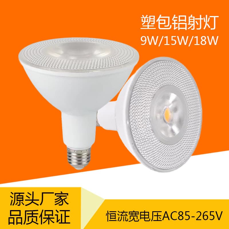 Cross-Border Exclusive Plastic-Aluminum PAR Light, LED Spotlight PAR30/PAR38, Constant Current Wide Voltage High Brightness E227 Ultra-Bright
