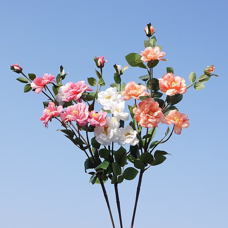 Artificial Rose Single Stem 7 Heads Iceberg Rose Home Decoration Wedding Photography Showroom Decor Flower